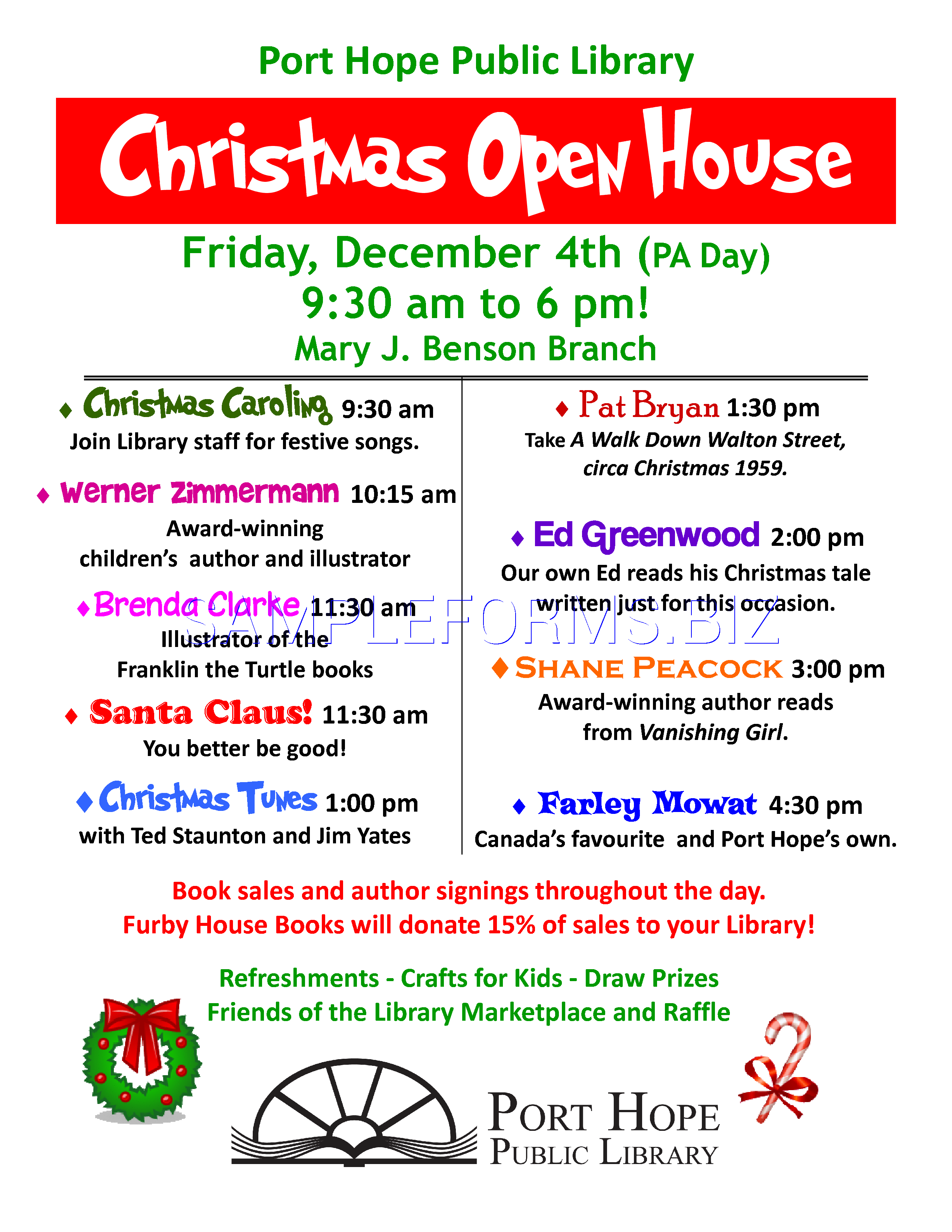 Preview free downloadable Christmas Open House Flyer in PDF (page 1)